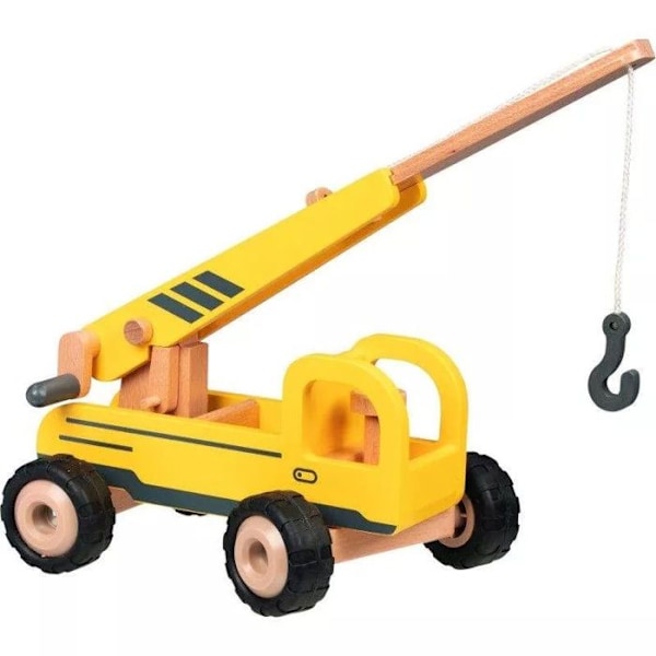 Goki träkran 28 cm gul Gul