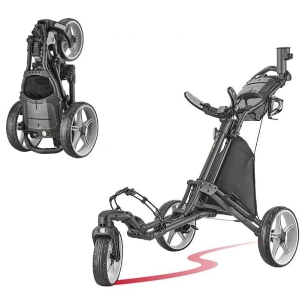Caddytek - CP-1-S-8DG - CaddyLite One Swivel V8 Mörkgrå Unisex-Vuxen Golfvagn, Svart, One Size
