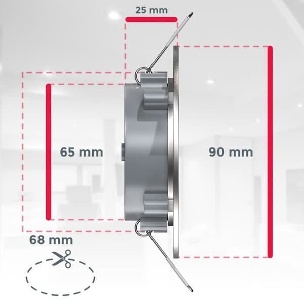 set med 6 inbyggda LED-spots 5W i borstat nickel