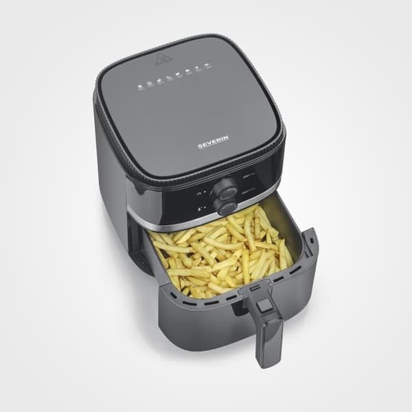 Fritös utan olja SEVERIN - FR2452 - Kapacitet 5L - 8 tillagningsprogram - 1500W Nior / Silver