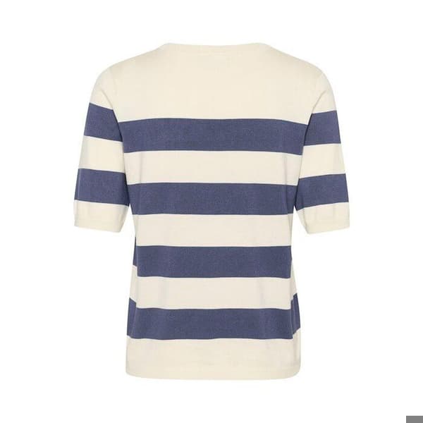 Randig stickad blus dam KAFFE Lizza indigo blå jag