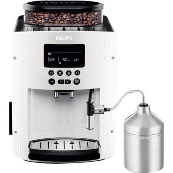 Krups Essential EA8161 Automatisk kaffemaskin med "Cappuccino" ångmunstycke 15 bar vit