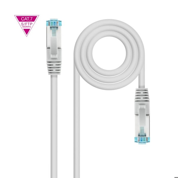 NANOCABLE 10.20.1701 1m Cat.7 600Mhz LSZH SFTP PIMF Ethernet-kabel RJ45 LAN Local Area Network för PC Laptop PS4 PS5