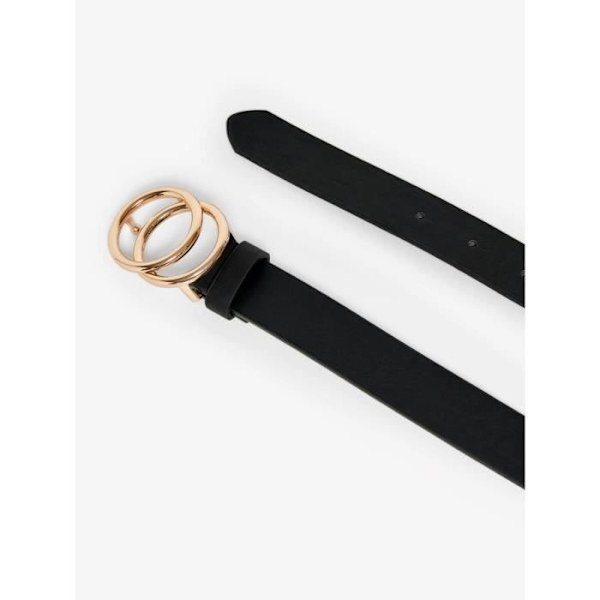 Bälte - Endast - Rasmi - Imiterat läder - Svart - 85 cm - Chic Svart svart/ glänsande guld spänne 90 cm