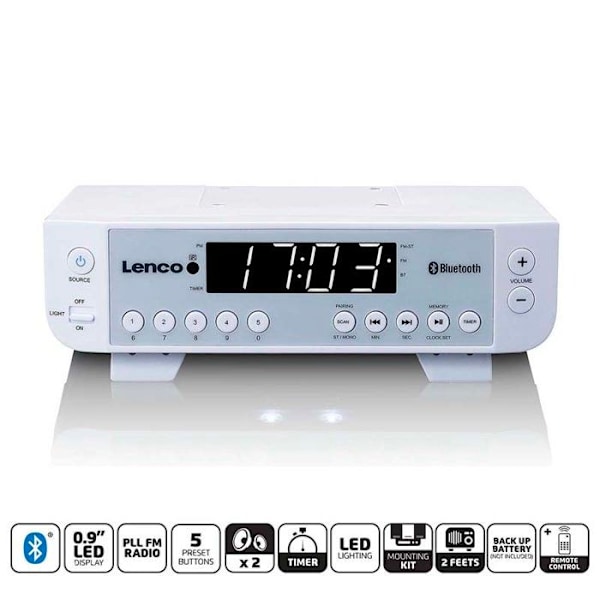 Köksradio - Lenco - KCR-100 - FM - Vit - Ljudsystem Vit