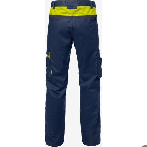 Fristads 2552 STFP arbetsbyxor marinblå/gul hög synlighet jag