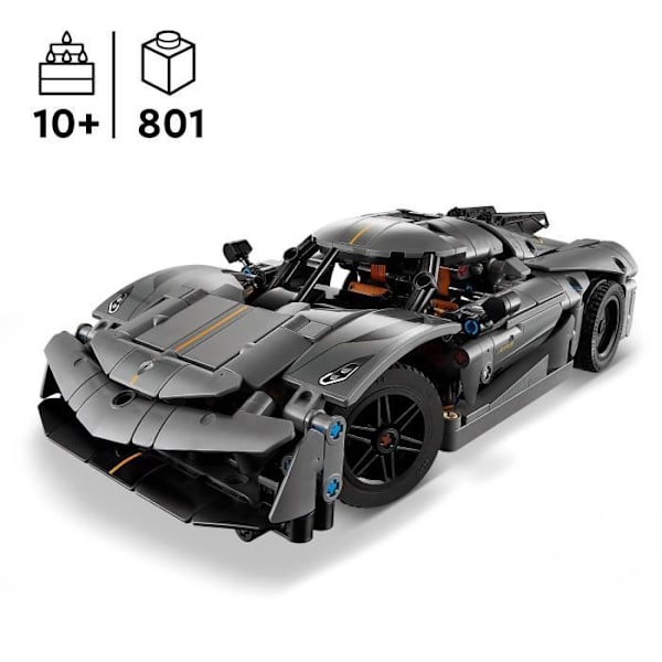 LEGO® Technic 42173 Koenigsegg Jesko Absolut Hypercar Grå - Byggsats Grå