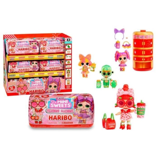 LOL. Surprise Loves Mini Sweets X Haribo PDQ - 7,5 cm docka + tillbehör - Candy dispenser format