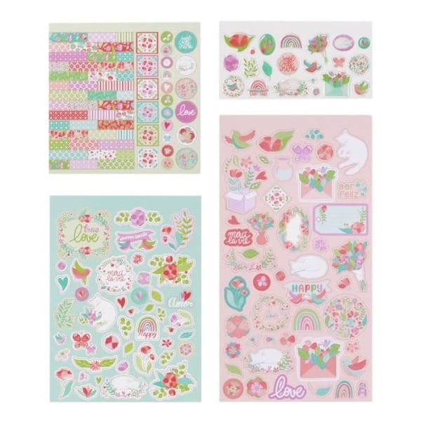 Kit Stickers Stickers And Die Cuts Blommor - Draeger Paris Rött och senap