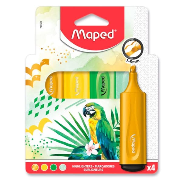 Marker - MAPED - Fluo'Peps - 4 stycken - Grön - Glitter - Klassisk Grön