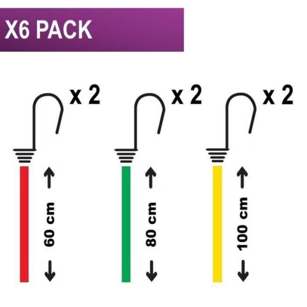 Master Lock Twin Wire 3040EURDAT 6-delad Bungee Cord Set Grön