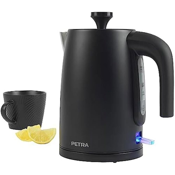 Elektrisk vattenkokare - PETRA - PT5632MBLKVDE - 1,7L - 3000W - 360° vridbar bas Svart