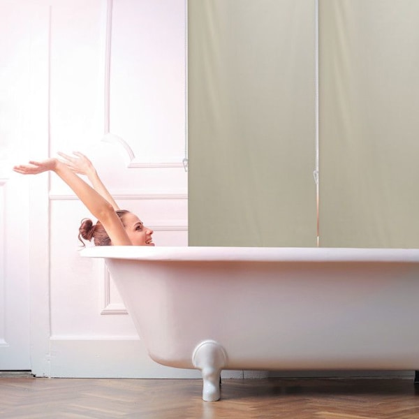 Relaxdays Badkar, 60x240 cm, vattentålig duschdraperi, tak & fönster, badskärm, badrum, beige beige