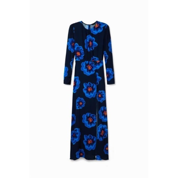 Desigual blommig lång klänning för kvinnor - blå - XS Blå S