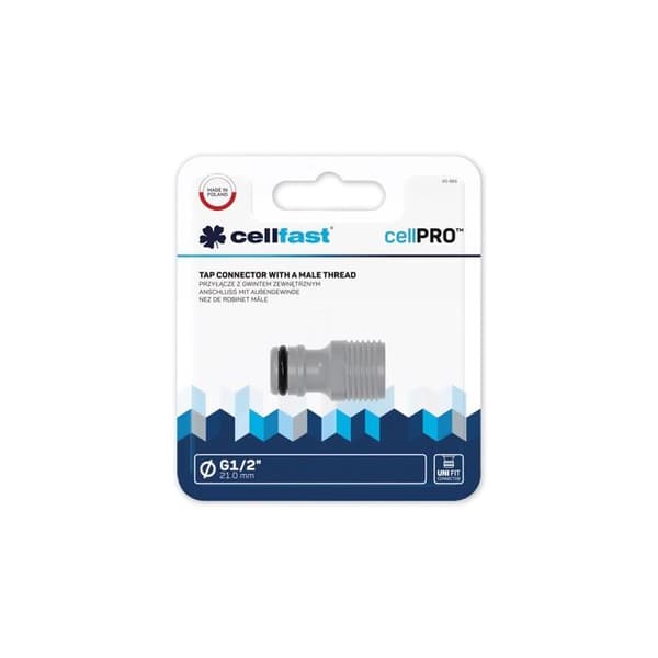 Anslutning - CELLFAST - Ideal Line™ Plus - Utvändig gänga - 1/2'' - Plastisk grå