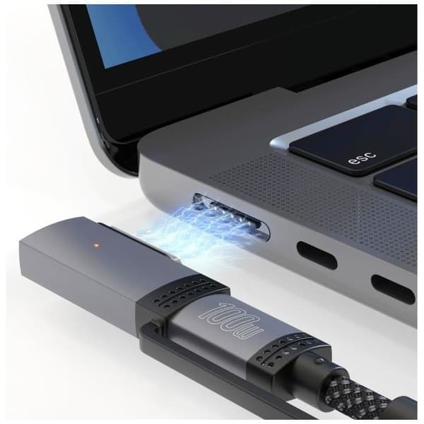 USB-C-kabel 4Smarts 100 W med Magsafe-adapter för iPhone 12, 13, 14, 2 m