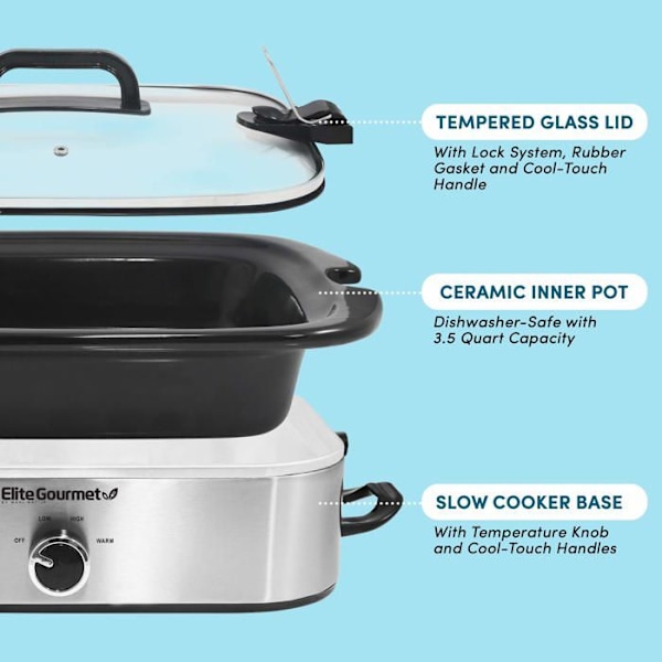 Elektrisk tryckkokare - elektrisk gryta Elite Gourmet - MST-5240SS