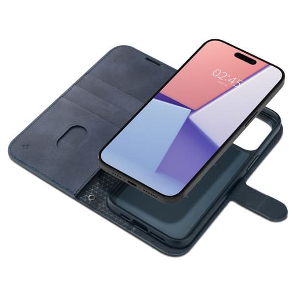Coque för iPhone 15 Pro - Spigen Wallet S Pro - Marint blå