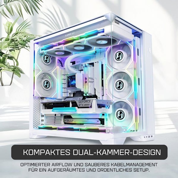 Chassi - Lian Li - O11 Vision kompakt - Vit - Kompakt - Elegant design