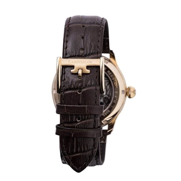 Automatisk klocka - Thomas Earnshaw - ES-8063-06 - Brun urtavla - Armband i äkta läder - 5 ATM vattentäthet Brun, roséguld