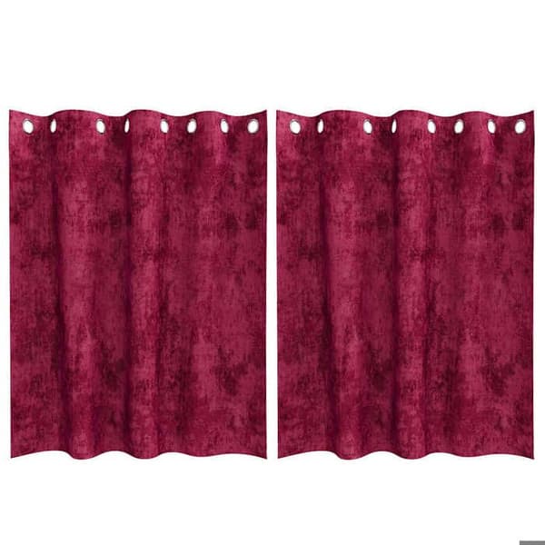 vidaXL Sammet Gardiner 2 st Bordeaux 140 x 140 cm Sammet 4107643