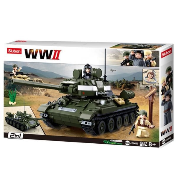 SLUBAN WWII WWII INTERLOCKING BRICK BYGGSET TANK TANK ALLIE HUNTER MILITÄRT VAPEN M38-B0689 SÅLD GRÖN