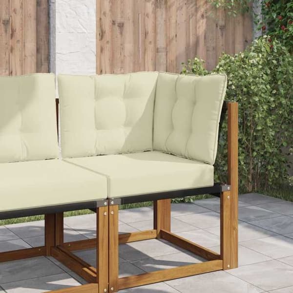 vidaXL Utomhussoffkudde 3 st Kräm Polyester, Modern skumkudde för utomhus 900797