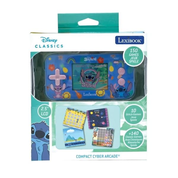 Färgglad Stitch Cyber Arcade Pocket bärbar spelkonsol BLÅ