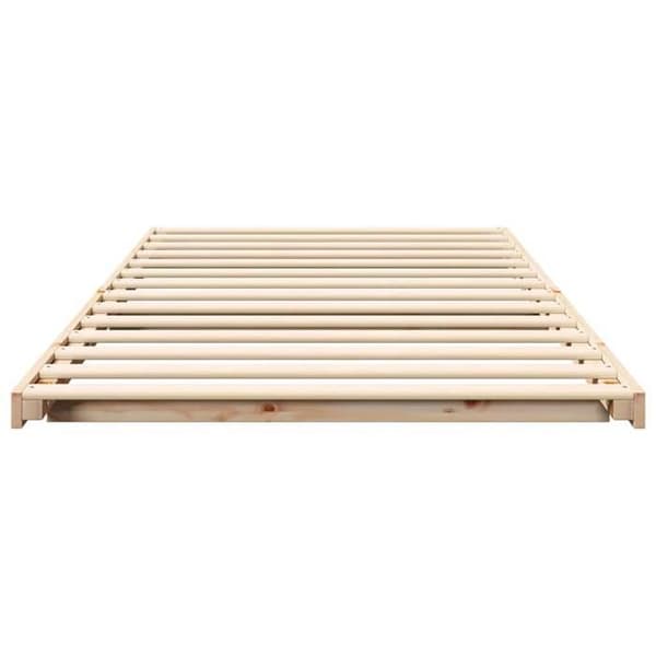 vidaXL Sängram Brun 90 x 210 cm Massivt furu 873103