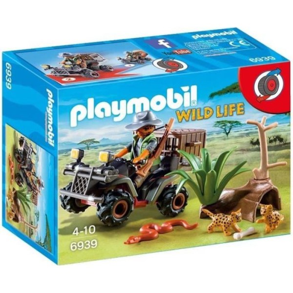 PLAYMOBIL - Poacher with Quad - Wild Life - 11 stycken - Från 4 år