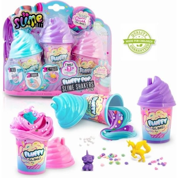 SO DIY So Slime Fluffy - Set med 3 doftande Fluffy Slime Shakers - Upptäck en ny slime-struktur! - SSC 101 - 6 år och äldre Flerfärgad