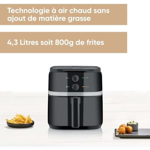 Fritös utan olja SEVERIN - FR2452 - Kapacitet 5L - 8 tillagningsprogram - 1500W Nior / Silver