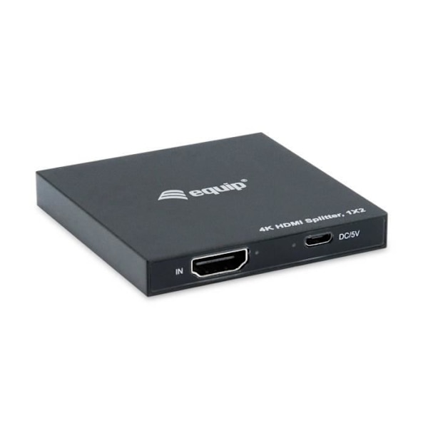 Videofördelare HDMI - EQUIP - 332715 - 2x HDMI - Upplösning 3840x2160 - Svart Aluminium Svart