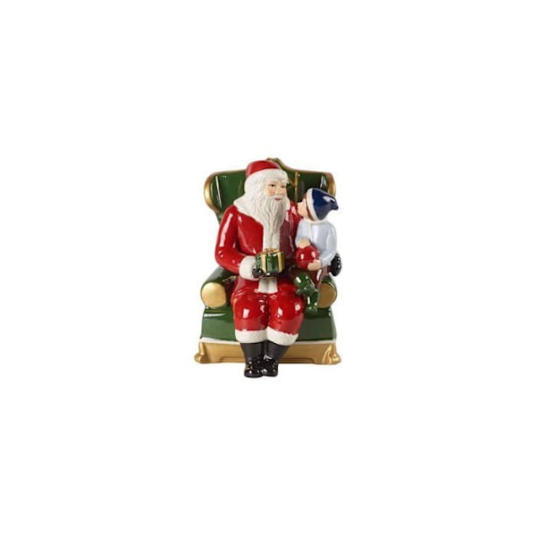 Dekorativ figur - VILLEROY & BOCH - Jultomte i sin fåtölj - Flerfärgad - 10 x 10 x 15 cm - Inomhus Flerfärgad