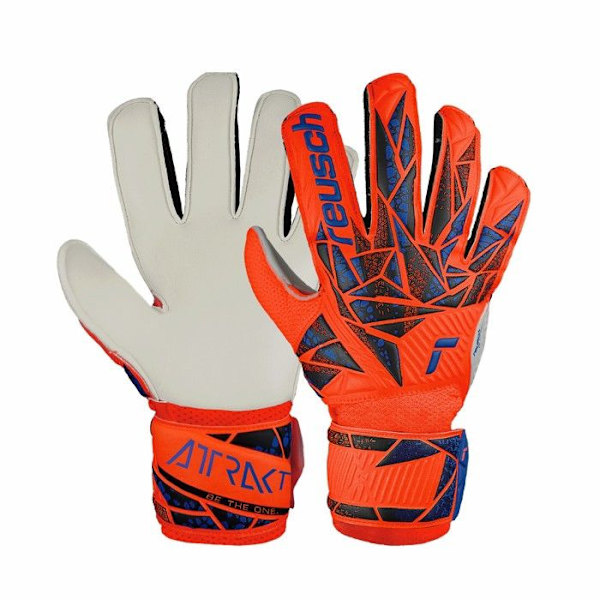 Målvaktshandskar - Reusch - Attrakt Solid - Orange - Barn - Hållbara och flexibla hyper orng/elec blå 8