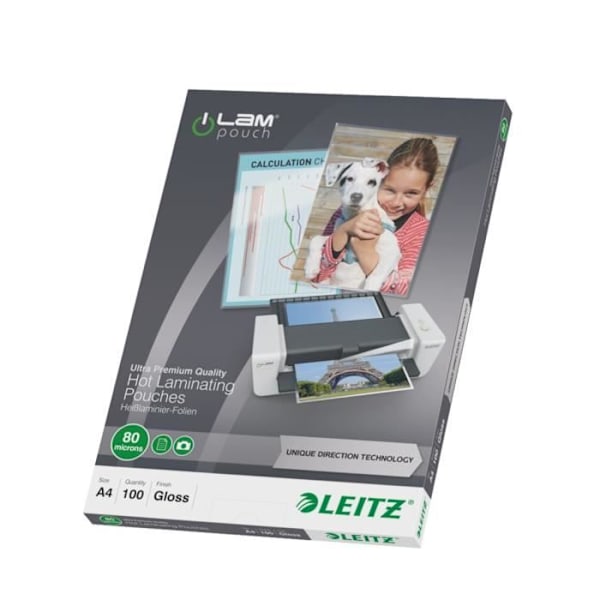 Lamineringspåsar - LEITZ - ILAM 100 mikron A4 - Patenterat UDT-system - A4-format - 100 mikron