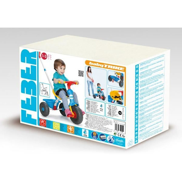 Baby Trike 3 in 1 trehjuling - FEBER - Blå - För bebisar från 1 år 3 i 1 trike