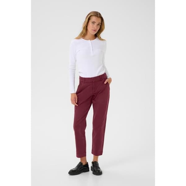 Kvinnors chinos KAFFE Mette Windsor vin 42