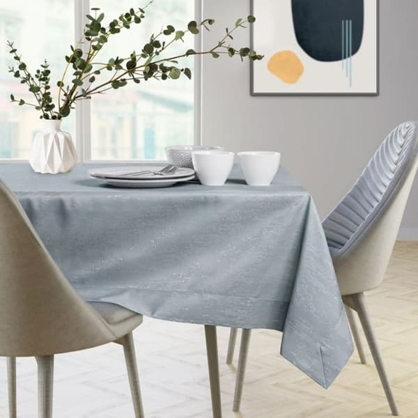 Bordduk - Vesta - 140 x 450 cm - Tryckt grå - Fläckbeständig polyester grå