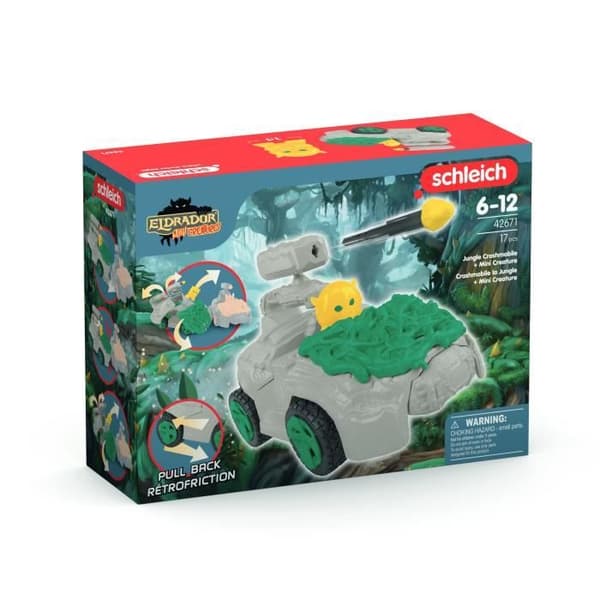 SCHLEICH- Jungle Crashmobile med Mini Creature- 42671- Eldrador Mini Creatures Range Flerfärgad