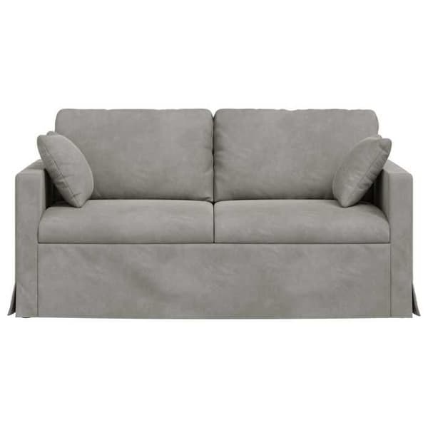 Ljusgrå Soffa 158 x 78 x 80 cm Sammet -