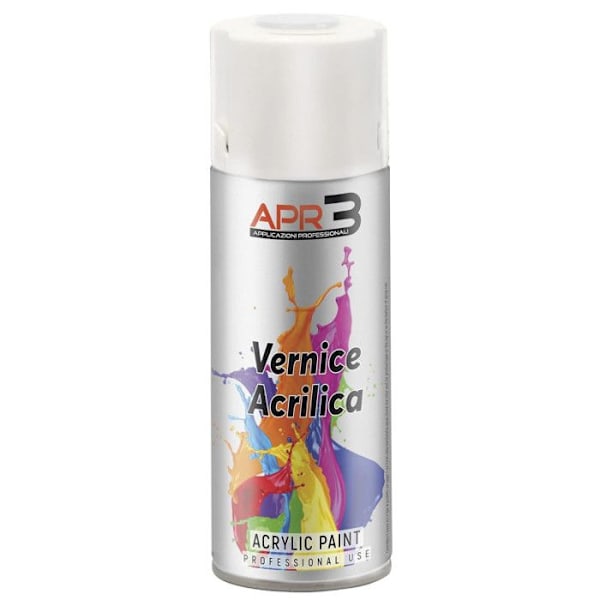 Sprayfärg - Akryl - Vit - RAL 9010 - Matt - Alla stöd - APR3 - 400ml Vit