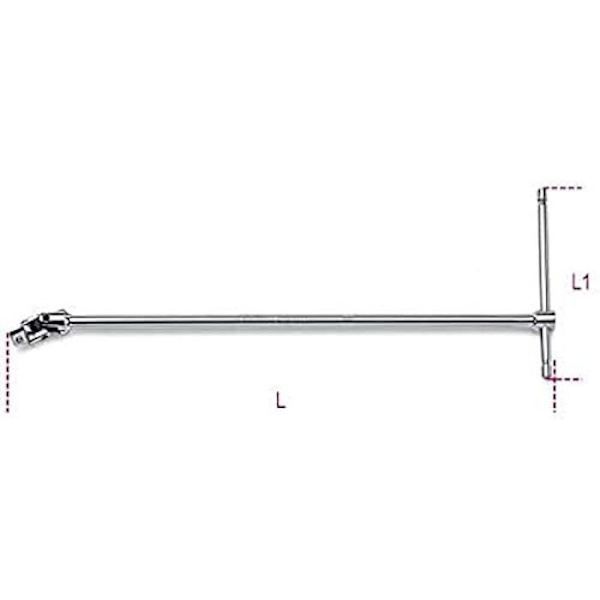 Ledade t-ramar 3/8/40 - BETA - 910/40-MANGO ARTICULADO MACHO 3/8" EN T - Silver - Handverktyg - Stål Pengar