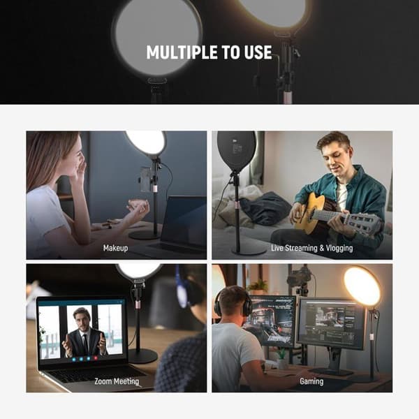 NEEWER 10,5 tum Ljusring med Telefonstöd och Timer, Videobelysning 15W