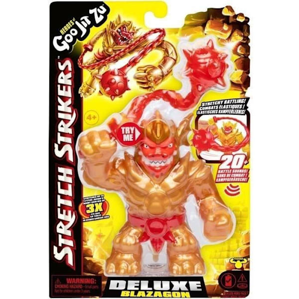 Deluxe Stretch Strikers Blazagon Figur 11 cm - HEROES OF GOO JIT ZU - Ljudkrigarhjälte med utdragbart vapen