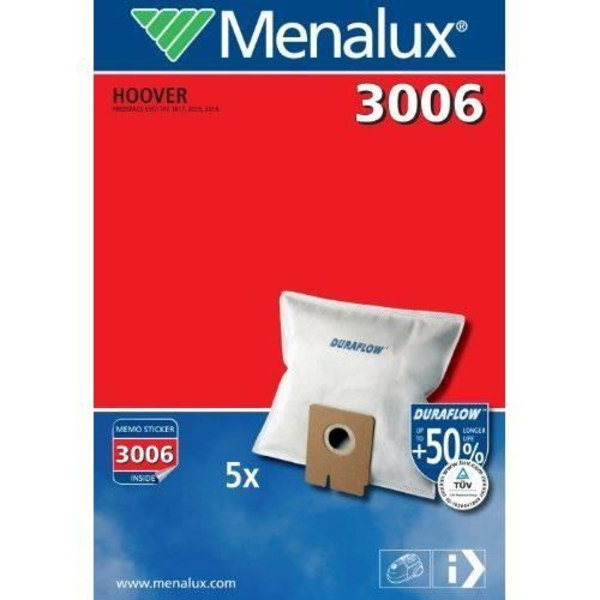 Menalux 3006 paket med 4 Duraflow-påsar för Hoover / Freespace EVO-dammsugare (tysk import)