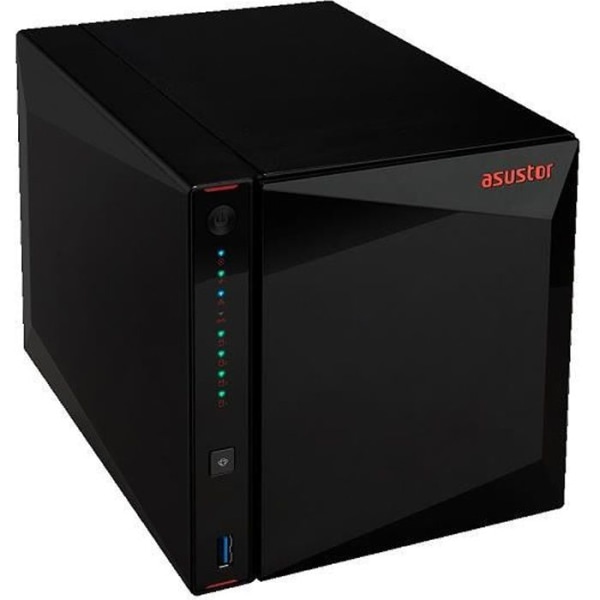 NAS-server - ASUSTOR - Nimbustor 4 AS5304T - Celeron Quad Core J4105 - 4 GB RAM - 4 fackar Svart
