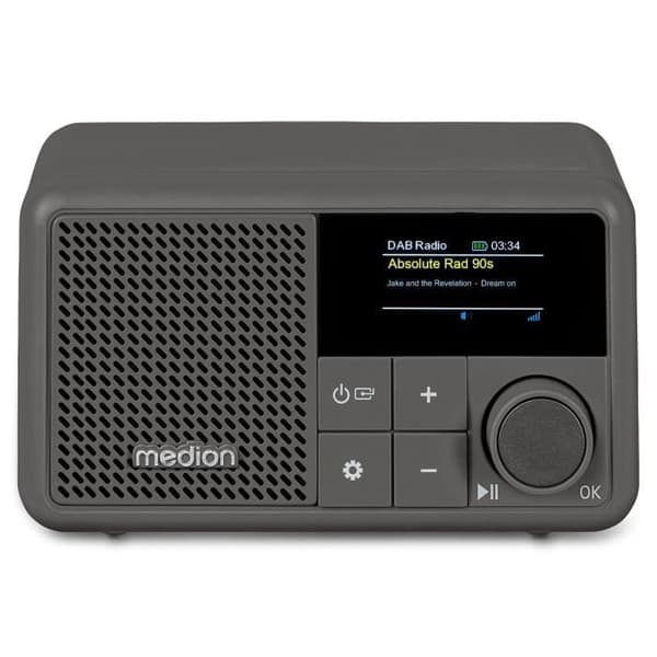 Mini Radio - MEDION - DAB/FM - Mono 2W RMS - Grå Grå