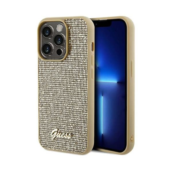 Guess Disco Metal Script - Fodral för iPhone 14 Pro Max (guld)