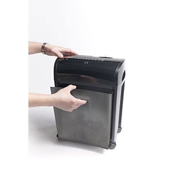 Dokumentförstörare - MONOLITH - mopb14 - 14L återvinningsbehållare - 4 hjul - Partikelskärning Svart